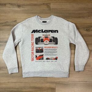 McLaren Size L Crewneck Sweatshirt Light Gray Formula 1 Motor Racing Team MP4/2C
